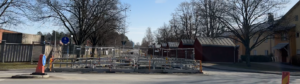 Byggarbetsplats på Stensundsvägen.