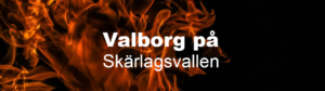 En eld på svart bakgrund. Texten 
