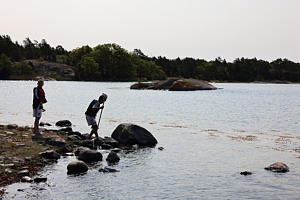 Utomhus, klipppor, hav barn, håv